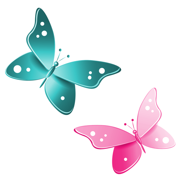 This png image - Blue and Pink Butterflies PNG Image, is available for free download