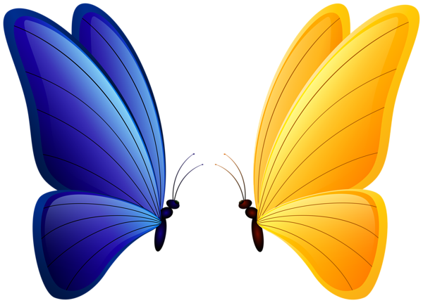 This png image - Blue and Yellow Butterflies Transparent Image, is available for free download