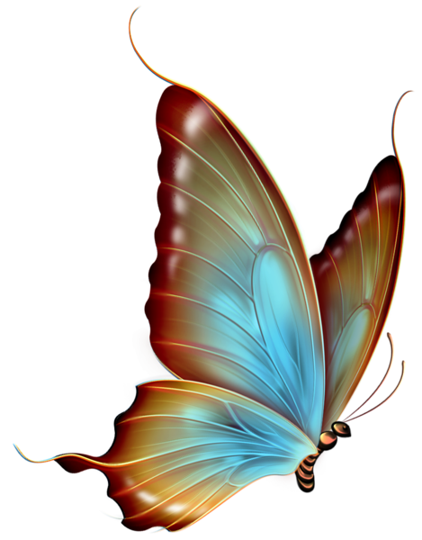 This png image - Brown and Blue Transparent Butterfly Clipart, is available for free download