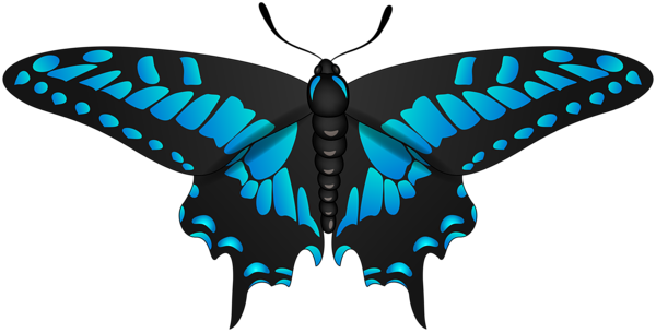 This png image - Butterfly Blue Black Clip Art Image, is available for free download