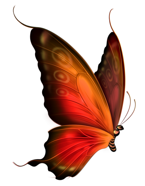 This png image - Red and Brown Transparent Butterfly Clipart, is available for free download