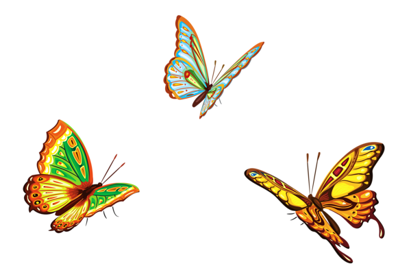 This png image - Three Butterflies PNG Clipart Picture, is available for free download