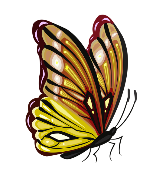 This png image - Yellow and Brown Butterfly PNG Clipart Picture, is available for free download