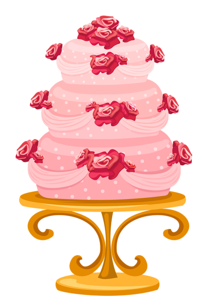 This png image - Cake with Roses PNG Clipart Image, is available for free download