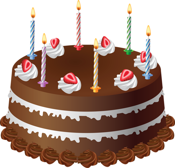 This png image - Chocolate Cake with Candles Art PNG Large Picture, is available for free download