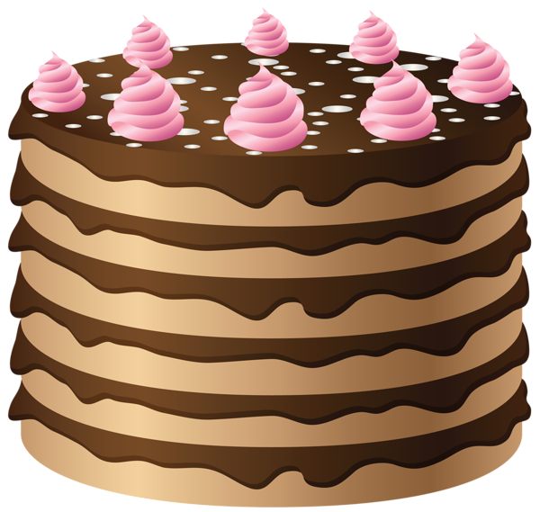 This png image - Chocolate Cake with Pink Cream PNG Clipart, is available for free download