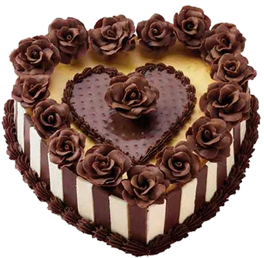This png image - Chocolate Heart Cake with Roses PNG Picture, is available for free download