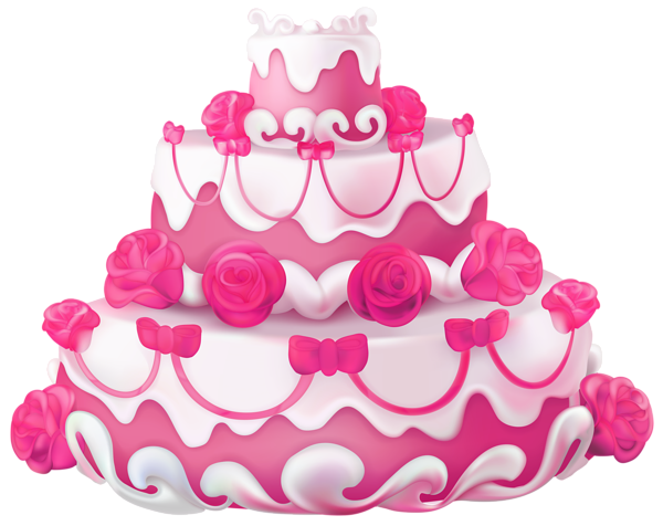 This png image - Pink Cake with Roses Transparent Clip Art Image, is available for free download