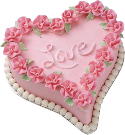 Pink Heart Cake PNG Picture