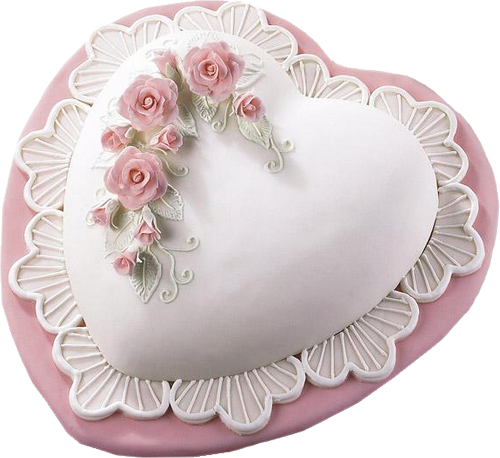 This png image - Pink Heart Cake with Roses PNG Picture, is available for free download