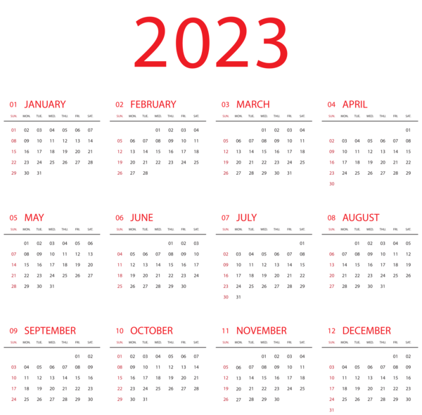 This png image - 2023 Calendar US PNG Transparent Clipart, is available for free download