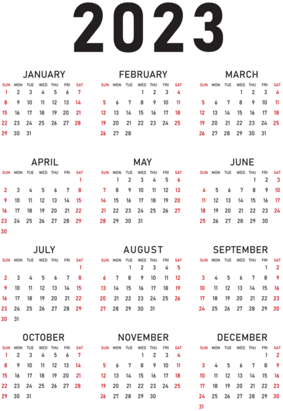 This png image - 2023 Calendar US PNG Transparent Clipart, is available for free download