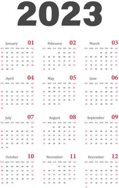 This png image - 2023 Calendar US Transparent Clipart, is available for free download