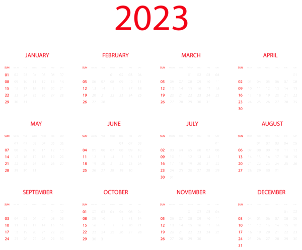 This png image - 2023 US White Calendar Transparent PNG Clipart, is available for free download