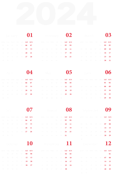 This png image - 2024 Calendar EU White Transparent Clipart, is available for free download