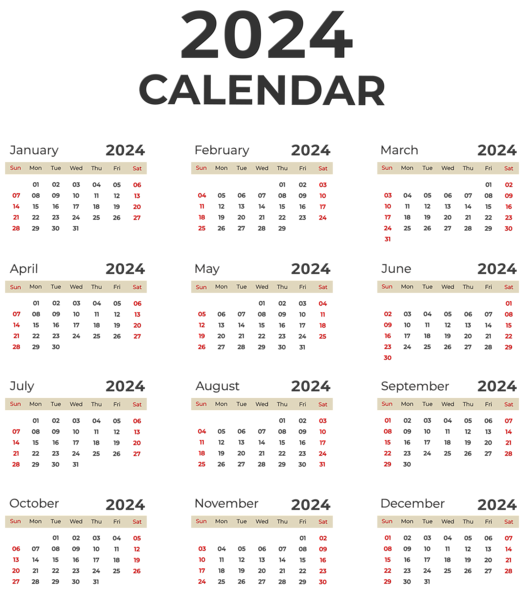 This png image - 2024 US Calendar PNG Clipart, is available for free download