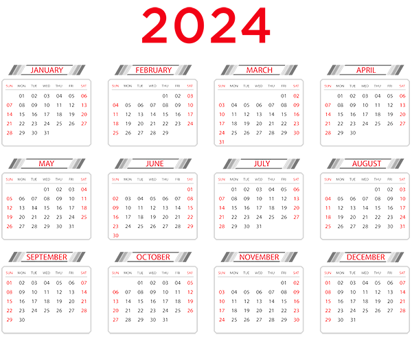 This png image - 2024 US Calendar Transparent PNG Image, is available for free download