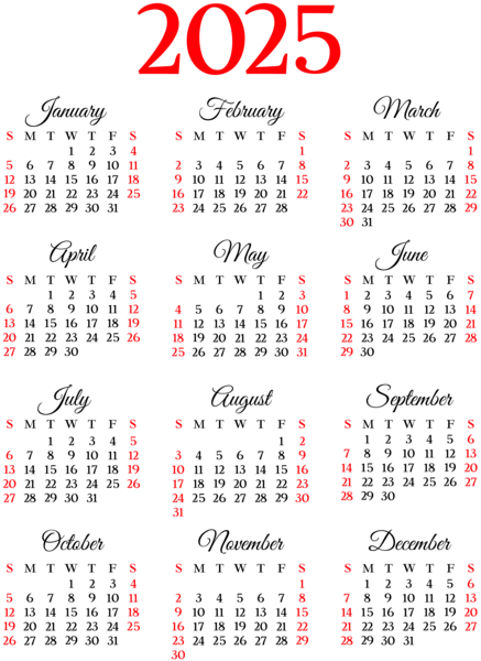 This png image - 2025 Calendar PNG Image, is available for free download