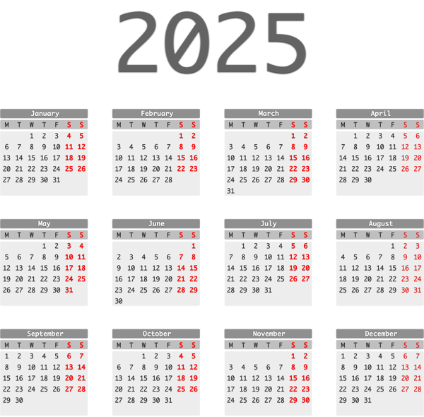 This png image - 2025 PNG US Calendar, is available for free download