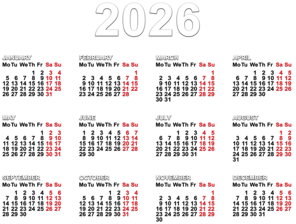 This png image - 2026 Calendar EU PNG Clipart, is available for free download