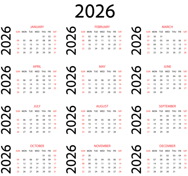 This png image - 2026 Calendar Transparent PNG Image, is available for free download