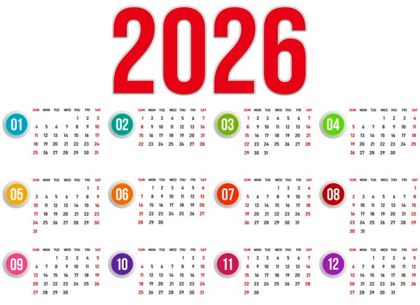 This png image - 2026 Calendar US Transparent PNG Image, is available for free download