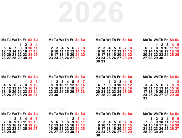 This png image - 2026 EU Calendar PNG Clipart, is available for free download