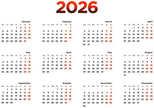 This png image - 2026 EU Calendar Transparent Image, is available for free download