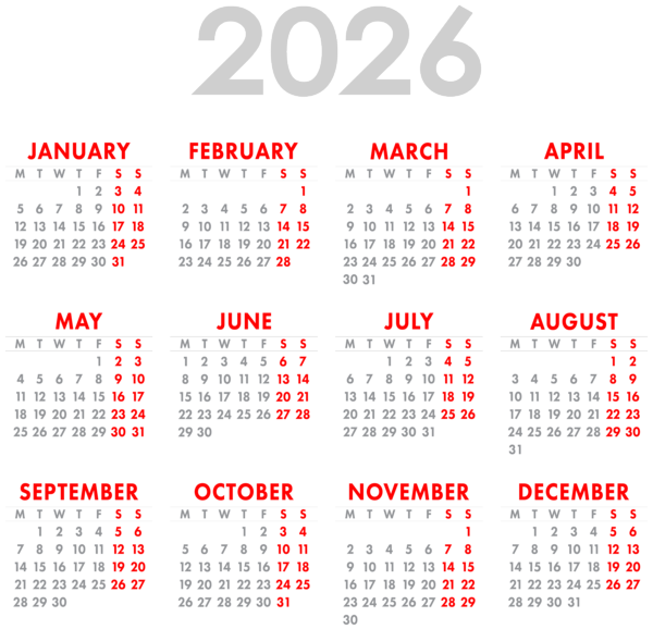 This png image - 2026 EU Calendar Transparent Image PNG, is available for free download