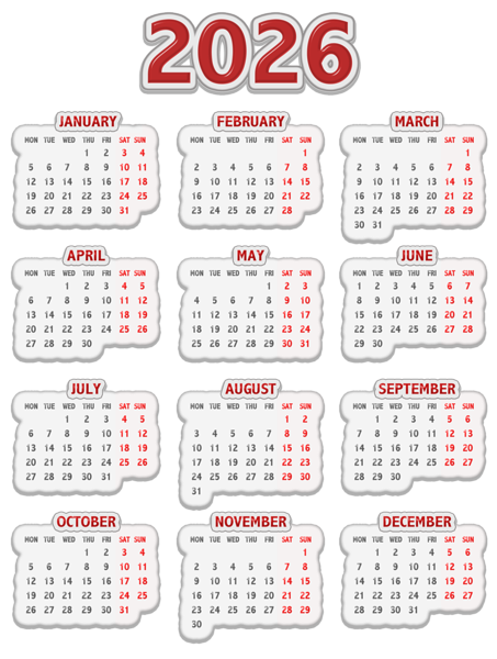 This png image - 2026 EU Stylized PNG Calendar, is available for free download