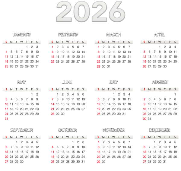 This png image - 2026 Transparent Calendar, is available for free download