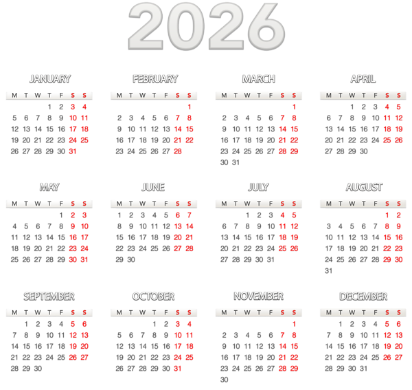 This png image - 2026 Transparent EU Calendar, is available for free download