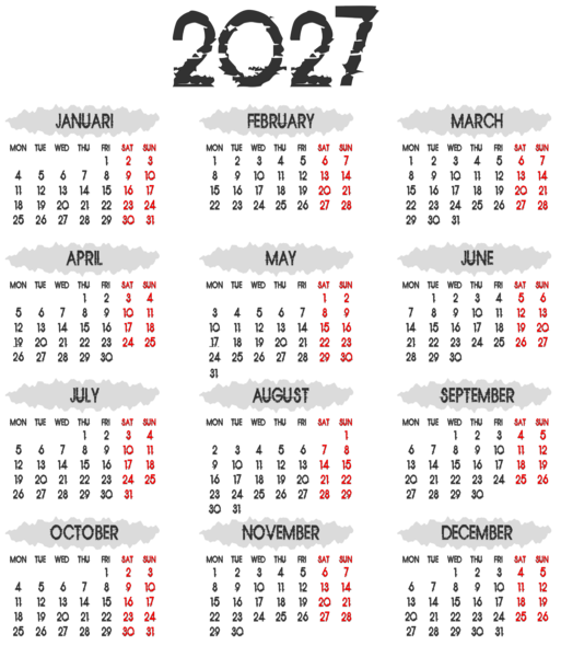 This png image - 2027 Calendar New EU PNG Clipart, is available for free download