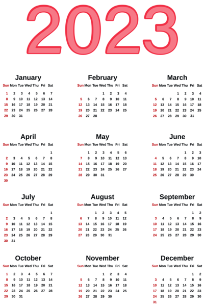 This png image - Transparent 2023 Calendar PNG Image, is available for free download