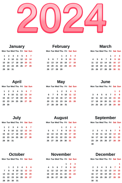 This png image - Transparent 2024 EU Calendar PNG Image, is available for free download