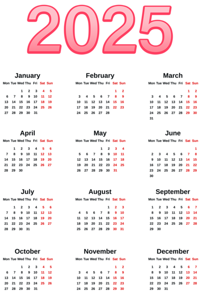 This png image - Transparent 2025 EU Calendar PNG Image, is available for free download