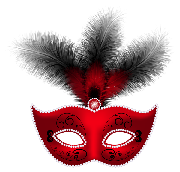 This png image - Red Feather Carnival Mask PNG Clip Art Image, is available for free download
