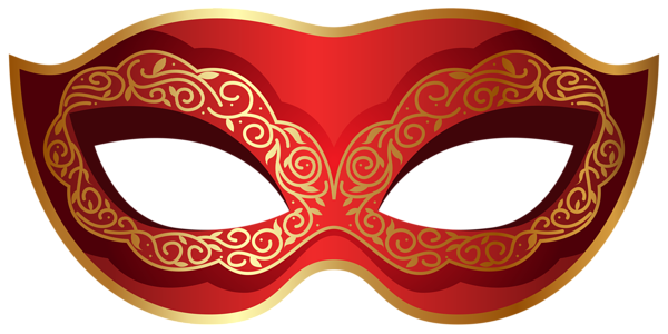 This png image - Red and Gold Carnival Mask PNG Clip Art Image, is available for free download