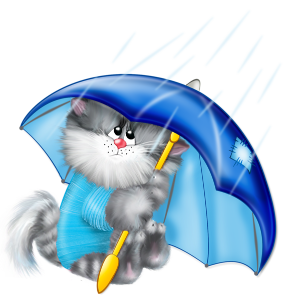 This png image - Cat with Umbrella PNG Free Clipart, is available for free download