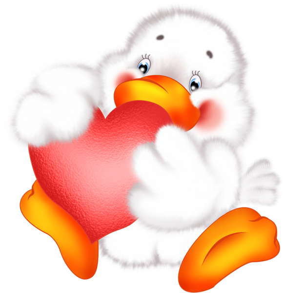 Cute Duck with Heart Cartoon Free Clipart | Gallery ...