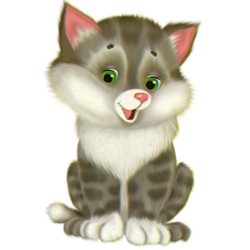 This png image - Cute Kitten Cartoon Free Clipart, is available for free download