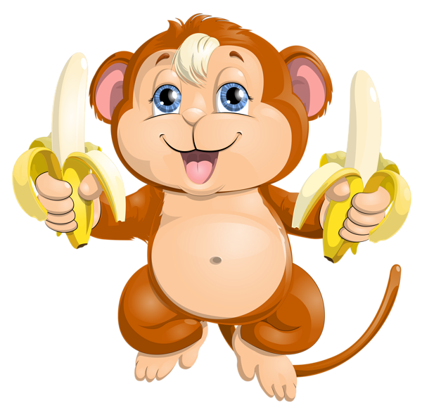 This png image - Cute Monkey with Bananas PNG Picture, is available for free download