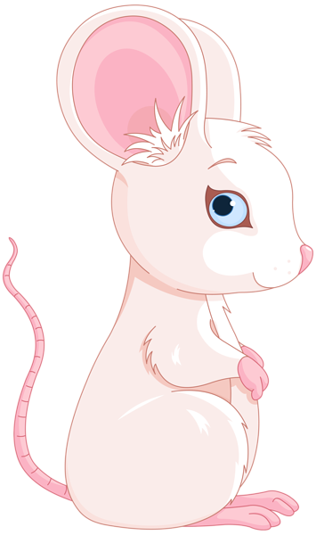 This png image - Cute Pink and White Mouse PNG Clipart Image, is available for free download