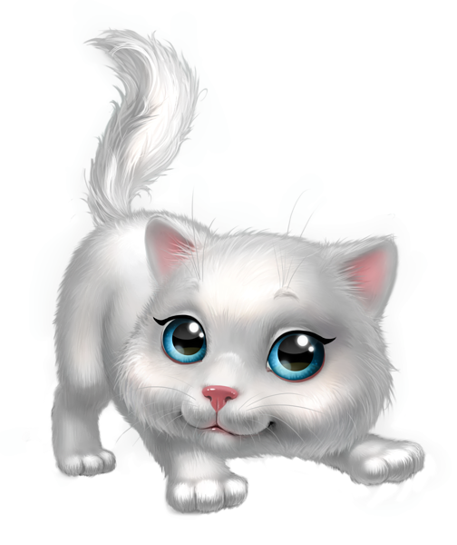 This png image - Cute White Kitten PNG Clipart Image, is available for free download