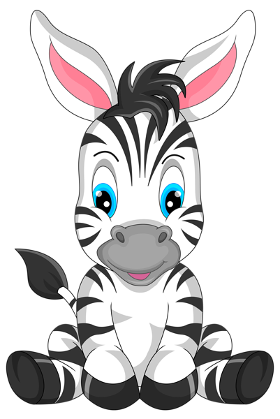 This png image - Cute Zebra Cartoon PNG Clipart Image, is available for free download