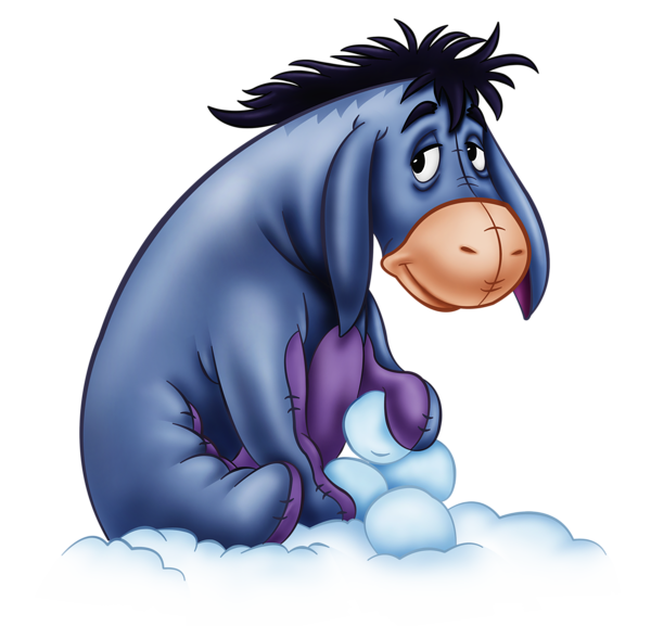 This png image - Eeyore with Snowballs PNG Transparent Cartoon, is available for free download