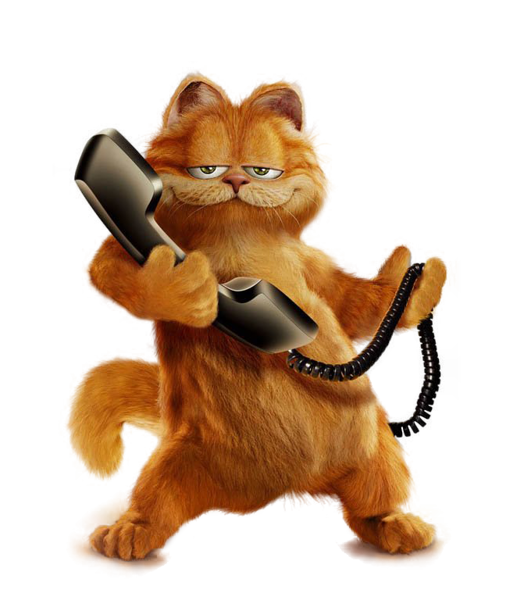 This png image - Garfield with Phone PNG Free Picture, is available for free download