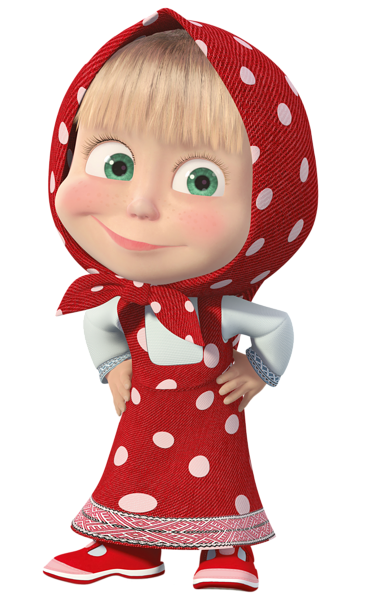 This png image - Masha with Red Dress Transparent PNG Clip Art Image, is available for free download