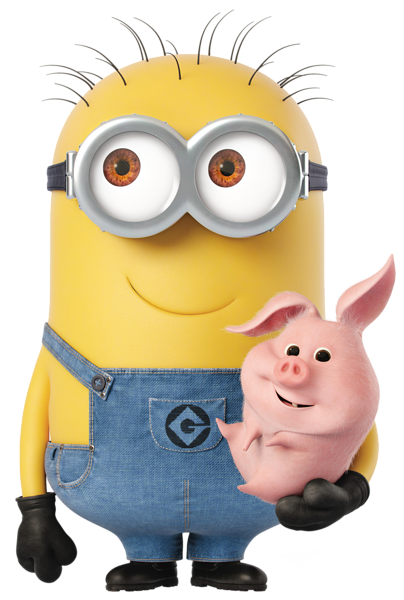 This png image - Minion with Piggy Transparent Cartoon PNG Image, is available for free download