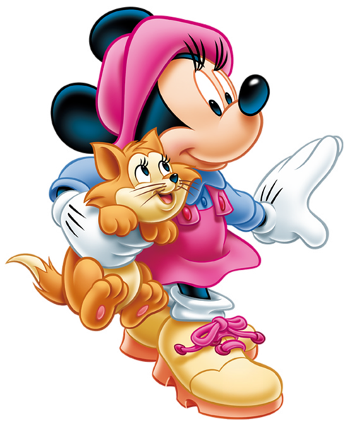 This png image - Minnie Mouse with Kitten PNG Clip-Art Image, is available for free download